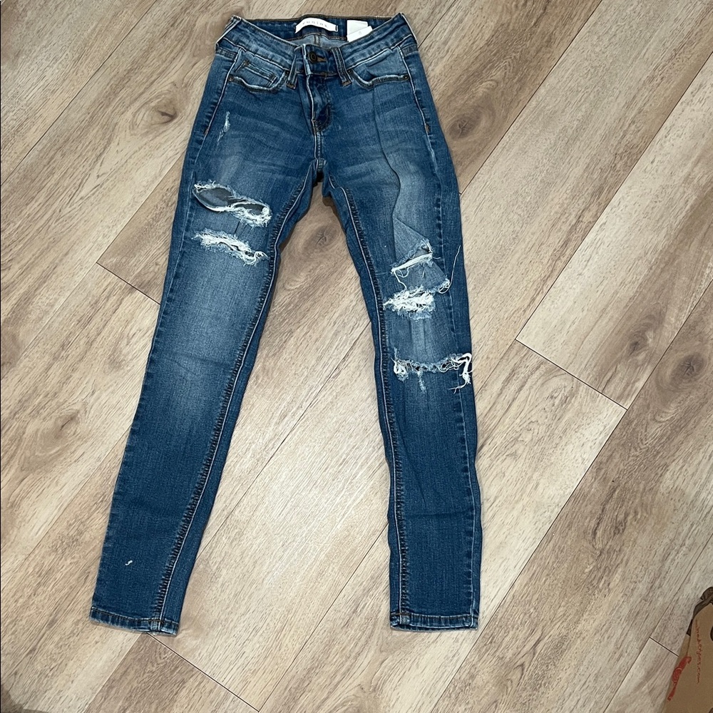 Eunina Ripped Denim Skinny Jeans